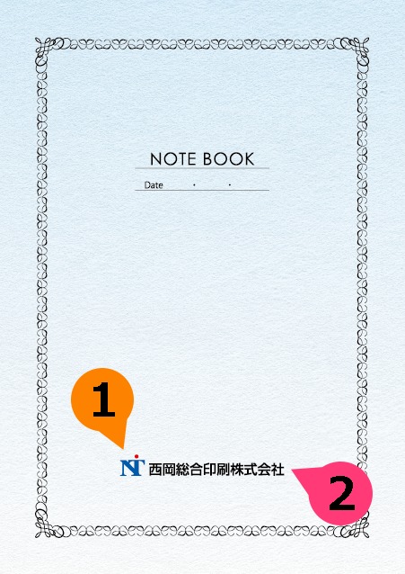 文字の差替ノート「nc001_basic-01」の表紙デザインの画像です。