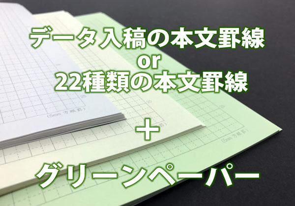作り方の例(本文罫線+グリーンペーパー)の説明画像です)
