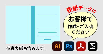 表紙データはお客様で作成・ご入稿ください。（裏表紙も含みます。）